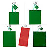 4 1/2" - 12" x 5 1/2" &#8211; 14 1/2" Green Gift Bags with Tag & Tissue Paper Assortment - 168 Pc. Image 1