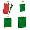 4 1/2" - 13" Bulk 156 Pc. Small, Medium & Large Green Gift Bags & Tissue Paper Kit Image 1