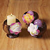 4 1/2" Decorative Natural Coconut Cups with Flower  - 12 Ct. Image 2