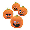 4 1/2" Halloween Funny Face Orange Stuffed Pumpkins - 12 Pc. Image 1