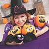 4 1/2" Halloween Funny Face Orange Stuffed Pumpkins - 12 Pc. Image 1