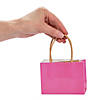 4 1/2" x 3 1/4" Mini Hot Pink Kraft Paper Gift Bags & Tissue Paper Kit - 72 Pc. Image 2