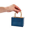 4 1/2" x 3 1/4" Mini Navy Blue Kraft Paper Gift Bags - 12 Pc. Image 1