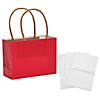 4 1/2" x 3 1/4" Mini Red Kraft Paper Gift Bags & Tissue Paper Kit - 72 Pc. Image 1