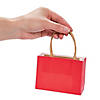 4 1/2" x 3 1/4" Mini Red Kraft Paper Gift Bags & Tissue Paper Kit - 72 Pc. Image 2