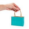 4 1/2" x 3 1/4" Mini Turquoise Kraft Paper Gift Bags & Tissue Paper Kit - 72 Pc. Image 2