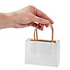 4 1/2" x 3 1/4" Mini White Kraft Paper Gift Bags & Tissue Paper Kit for 12 Image 2