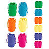 4 1/2 " x 7" Mini Bright Color Canvas Drawstring Bags - 12 Pc. Image 1