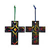 4 14" Religious Magic Color Scratch Cross Ornaments - 24 Pc. Image 1