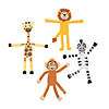 4 3/4" - 5 3/4" Zoo Animal Lion, Giraffe, Zebra & Monkey Vinyl Bendables - 24 Pc. Image 1