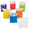 4 3/8" x 5 1/2" Small Neon Gift Bags with Tissue Paper Kit for 12 Image 1