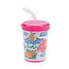 4" 6 oz. Color Your Own Animals BPA-Free Plastic Cups with Lids & Straws - 12 Ct. Image 1