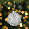 4" Glittered Cosmoid Silver Glass Christmas Ball Ornament Image 1