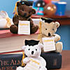4" Graduation White, Brown & Tan Stuffed Bears with Diploma Pocket - 12 Pc. Image 1