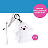 4" Happy White Ghost Stuffed Backpack Clip Keychains - 12 Pc. Image 2