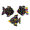 4" Rainbow Colors Magic Color Scratch Fish Ornaments - 24 Pc. Image 1