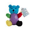 4" Religious Rainbow-Colored Stuffed Bears with Colors of Faith Tags - 12 Pc. Image 1