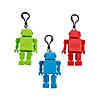 4" Robot Articulated Fidget Toy Backpack Clips - 6 Pc. Image 1