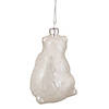 4"  White Glittered Polar Bear Glass Christmas Ornament Image 4