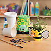 4" x 4" DIY Plain White Ceramic Flower Pots Coloring Crafts - 12 Pc. Image 4