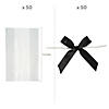 4" x 5 1/2" Bulk Small Clear Cellophane Bags with Black Bow Kit for 50 Image 1