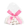 4" x 5 1/2" Bulk Small Clear Cellophane Bags with Hot Pink Bow Kit for 50 Image 1