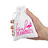 4" x 6" Small Final Flamingle Bachelorette Canvas Drawstring Favor Bags - 12 Pc. Image 2