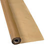 40" x 100 ft. Gold Solid Color Disposable Plastic Tablecloth Roll Image 1