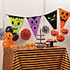 40" x 100 ft. Orange & Black Striped Halloween Plastic Tablecloth Roll Image 1