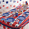 40" x 100 ft. Patriotic Red, White & Blue Disposable Plastic Tablecloth Roll Image 1