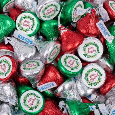 400 Pcs Christmas Candy Chocolate Hershey's Kisses Bulk (4lb) - Merry Christmas Image 1