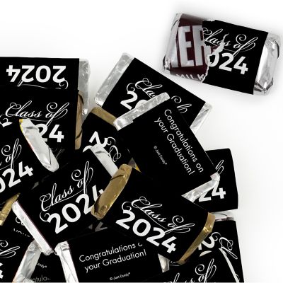 41 Pcs Black Graduation Candy Party Favors Class of 2024 Hershey's Miniatures Chocolate (Approx. 41 Pcs) Image 1