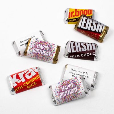 41 Pcs Confetti Birthday Candy Party Favors Hershey's Miniatures Chocolate - No Assembly Required Image 1