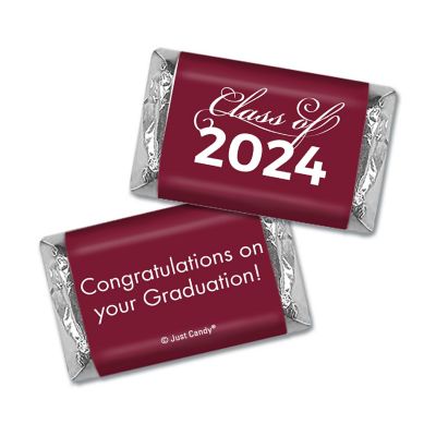 41 Pcs Maroon Graduation Candy Party Favors Class of 2024 Hershey's Miniatures Chocolate (Approx. 41 Pcs) Image 1