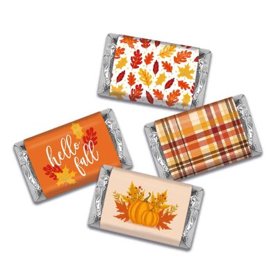 41 Pcs Thanksgiving Fall Candy Party Favors Hershey's Miniatures Chocolate - Hello Fall Leaves Image 1