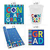 411 Pc. Bright Congrats Grad Party Disposable Tableware Kit for 24 Guests Image 2