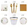 422 Pc. Eucalyptus Congrats Disposable Tableware Kit for 24 Guests Image 1