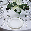 49 Pc. Silver Geometric Charger & Dinner Plate Kit for 24 Guests Image 1