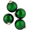4ct Green 2-Finish Glass Ball Christmas Ornaments 4" Image 1