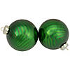 4ct Green 2-Finish Glass Ball Christmas Ornaments 4" Image 2