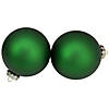 4ct Green 2-Finish Glass Ball Christmas Ornaments 4" Image 3