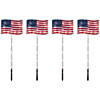 4ct Patriotic American Flag 4th of July Pathway Marker Lawn Stakes  Clear Lights Image 1