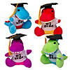 5 1/2" Graduation Multicolor Stuffed Dinosaurs with Cap - 12 Pc. Image 1