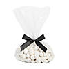 5 1/2" x 11" Bulk Medium Clear Cellophane Bags with Black Bow Kit for 50 Image 1