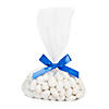 5 1/2" x 11" Bulk Medium Clear Cellophane Bags with Royal Blue Bow Kit for 50 Image 1