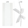 5 1/2" x 11" Bulk Medium Clear Cellophane Bags with White Bow Kit for 50 Image 1