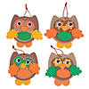 5 1/2" x 4 1/2" Fall Colors Owl Ornament Foam Craft Kit - Makes 12 Image 1