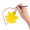 5 1/4" Rainbow Colors Magic Color Scratch Fall Leaves - 24 Pc. Image 1