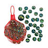 5/8" Multicolored Glass Marbles with Netted Storage Bag - 12 Sets Image 1