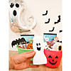 5" 8 oz. Molded Ghost Reusable BPA-Free Plastic Cups with Lids & Straws - 12 Ct. Image 2